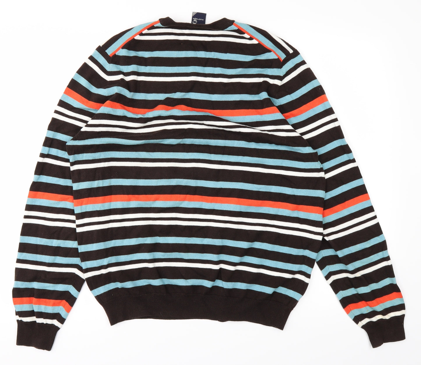 Outrage Mens Multicoloured Striped  Pullover Jumper Size S