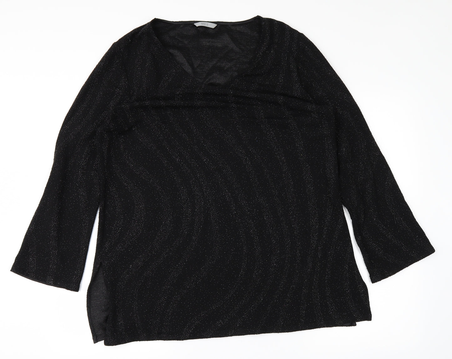 Marks and Spencer Womens Black   Basic T-Shirt Size 18