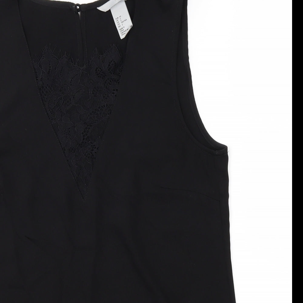 H&M Womens Black   Basic T-Shirt Size 4