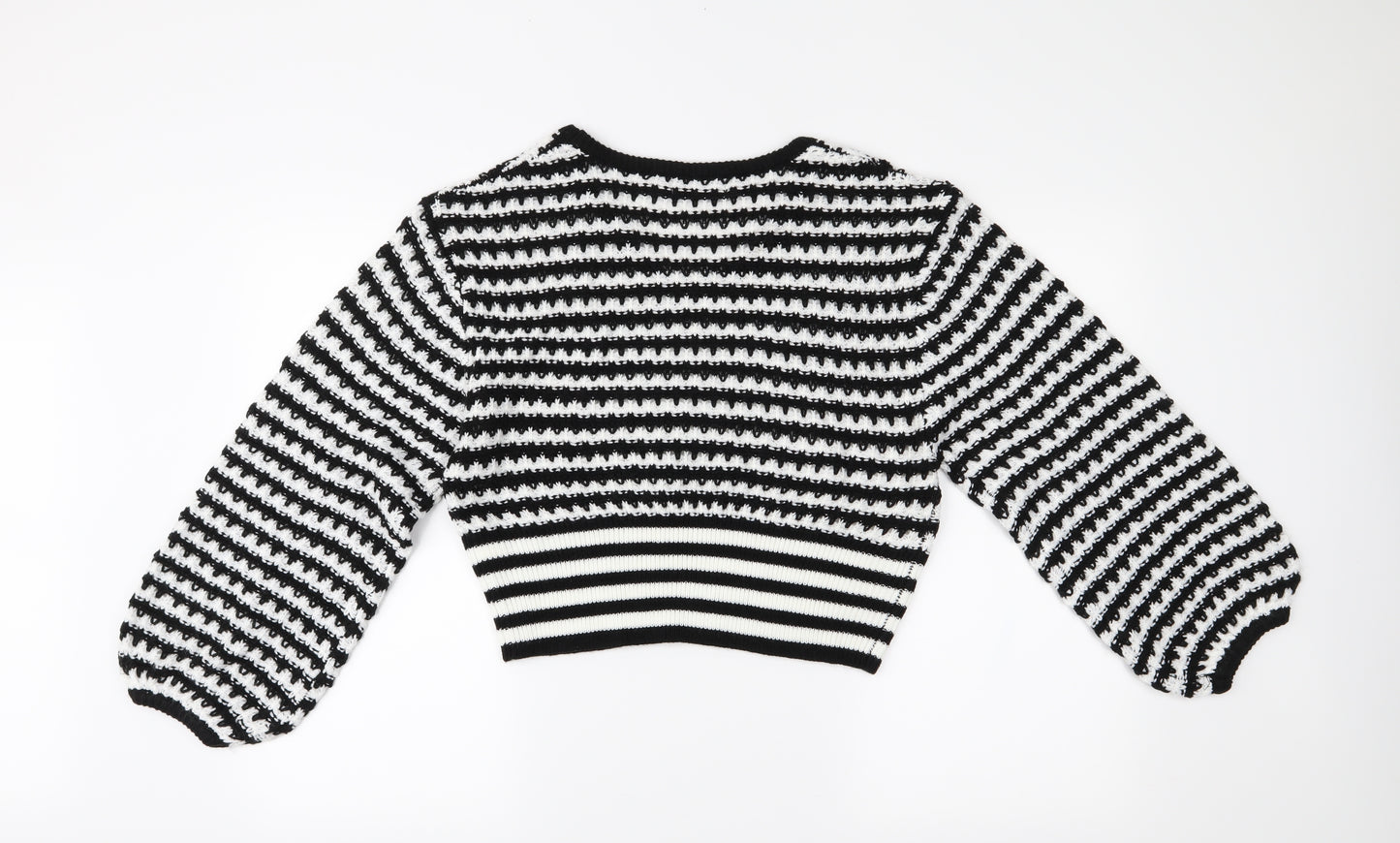 SheIn Womens Black Striped  Pullover Jumper Size L