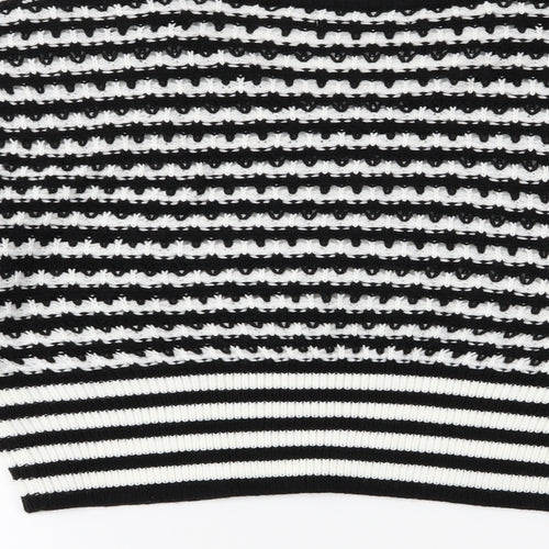 SheIn Womens Black Striped  Pullover Jumper Size L