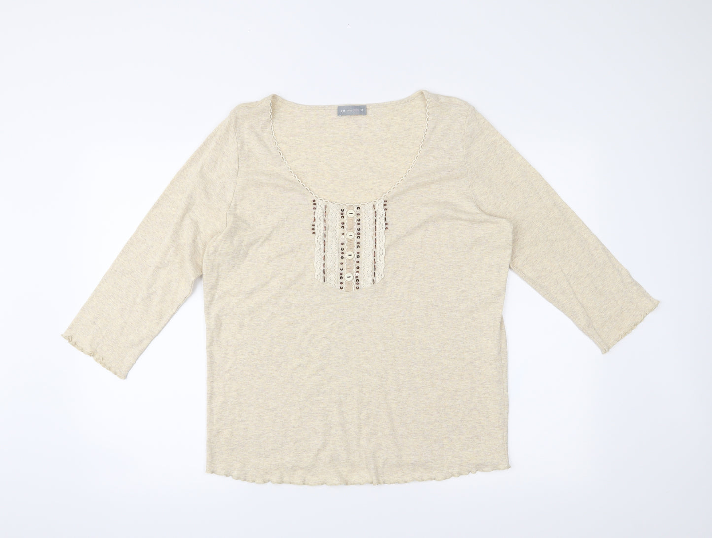 Per Una Womens Beige   Basic T-Shirt Size 18