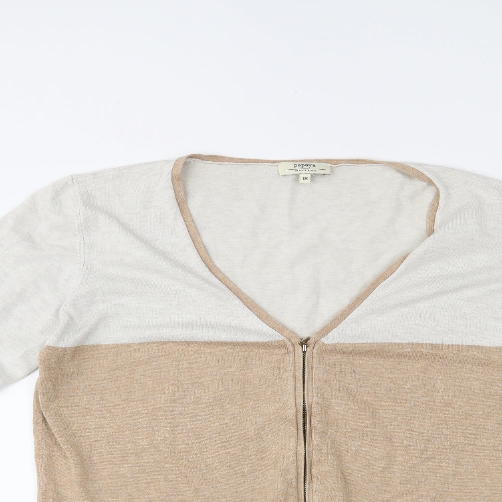 Papaya Womens Beige   Cardigan Jumper Size 18