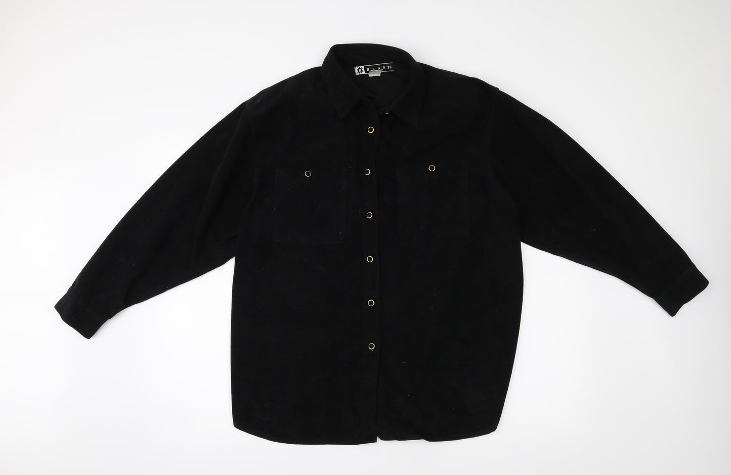 Blast Womens Black   Basic Button-Up Size M