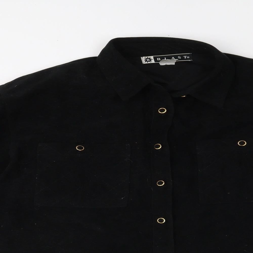 Blast Womens Black   Basic Button-Up Size M