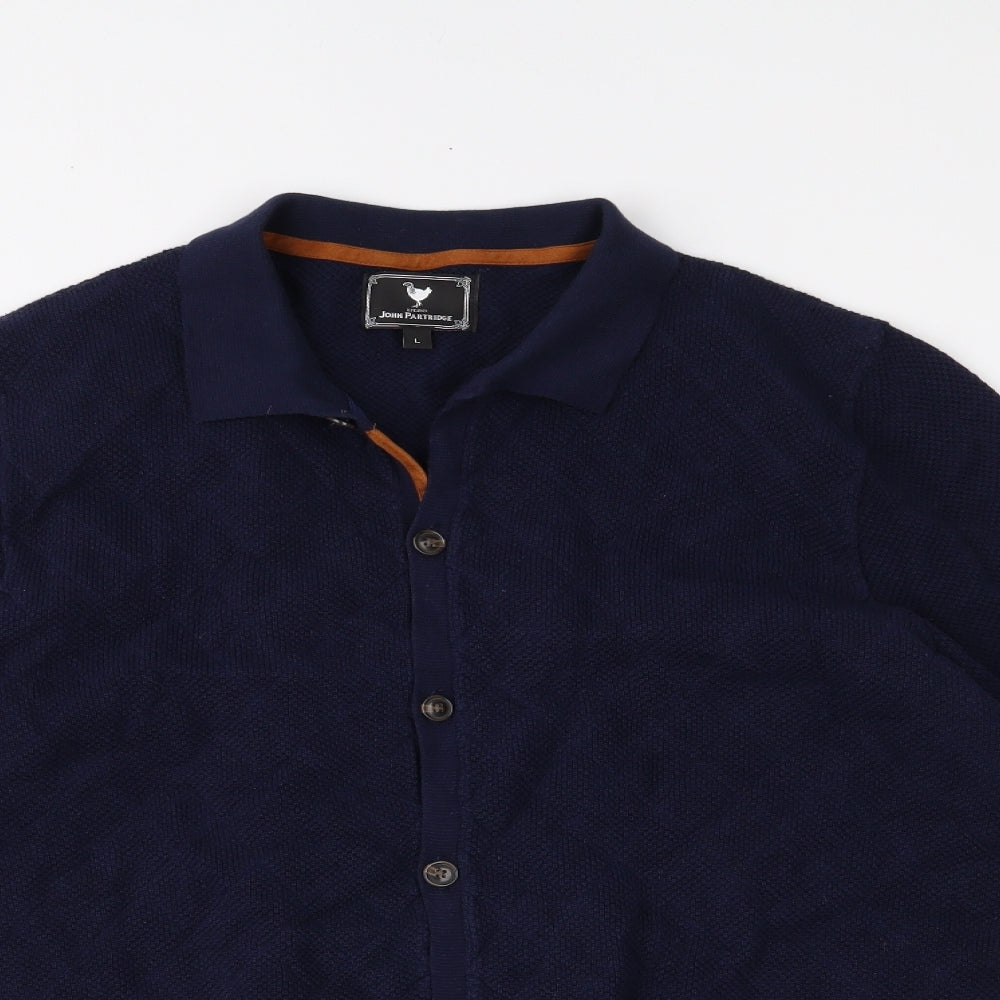 John Partridge Mens Blue   Cardigan Jumper Size L