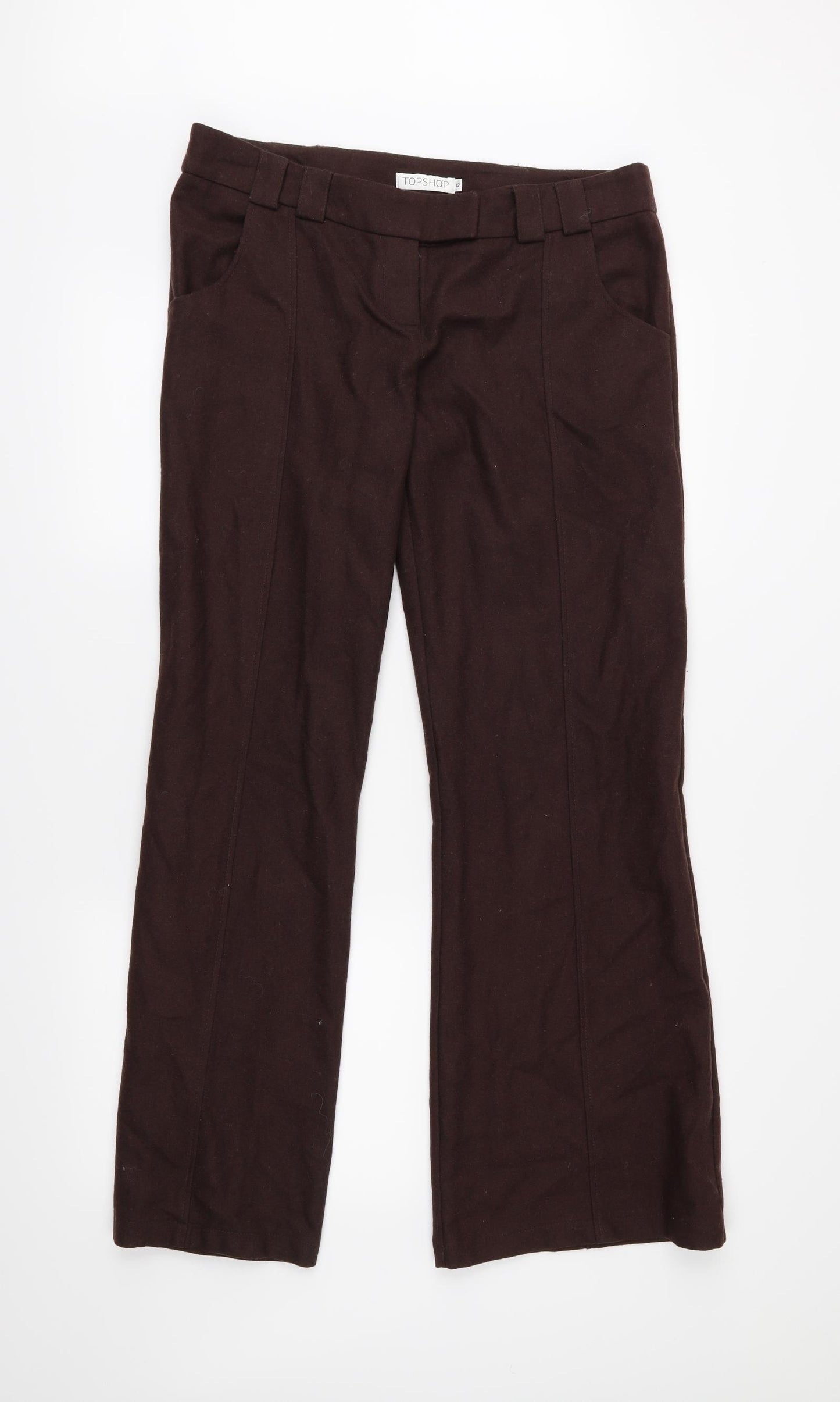 Topshop Womens Brown   Trousers  Size 12 L31 in