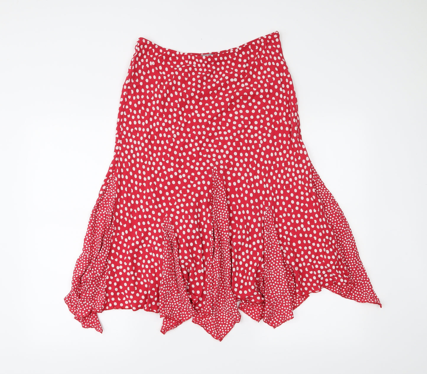 Per Una Womens Red Polka Dot  Trumpet Skirt Size 14