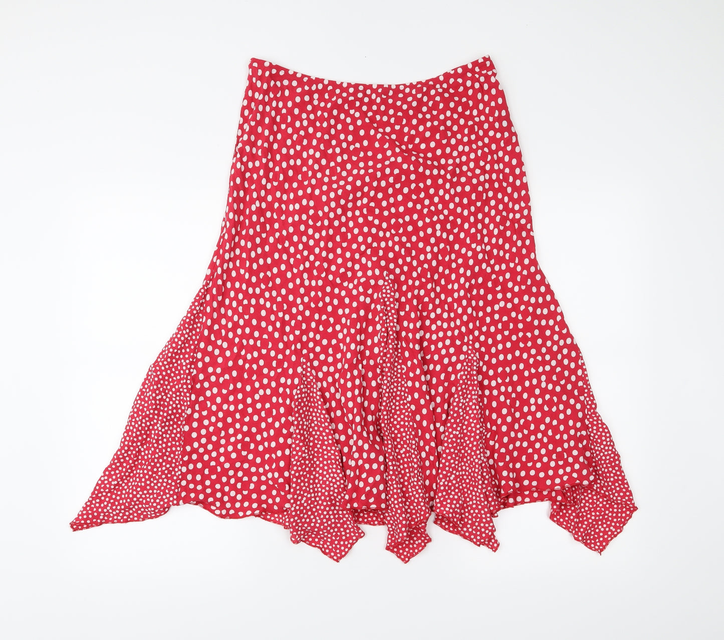 Per Una Womens Red Polka Dot  Trumpet Skirt Size 14