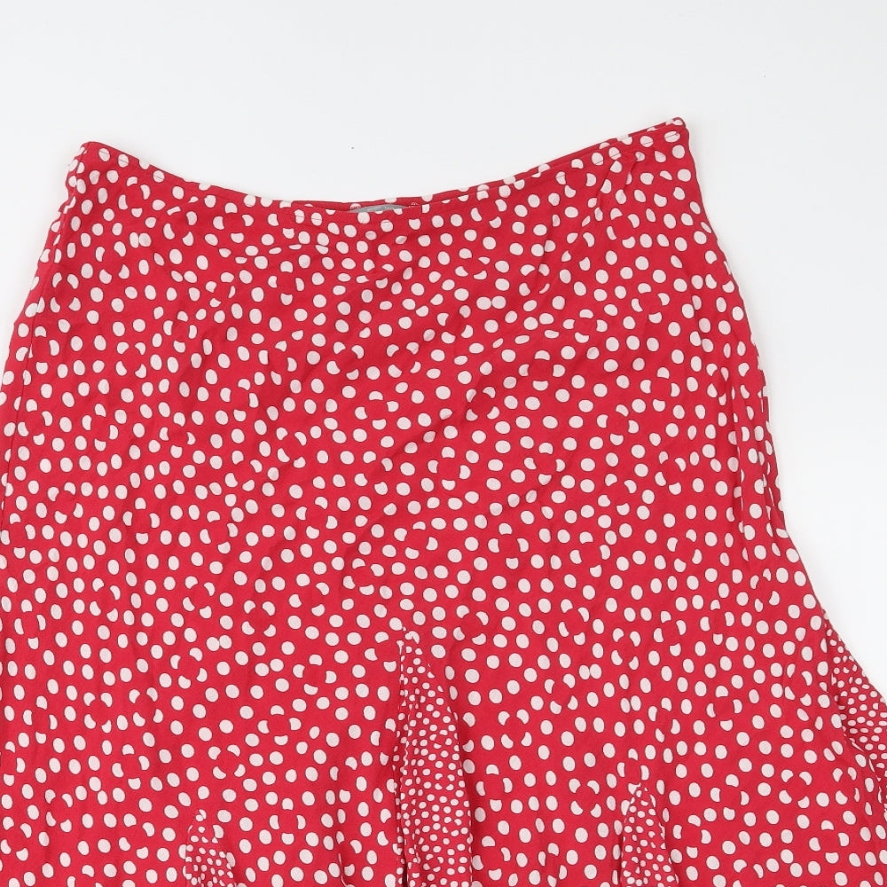 Per Una Womens Red Polka Dot  Trumpet Skirt Size 14