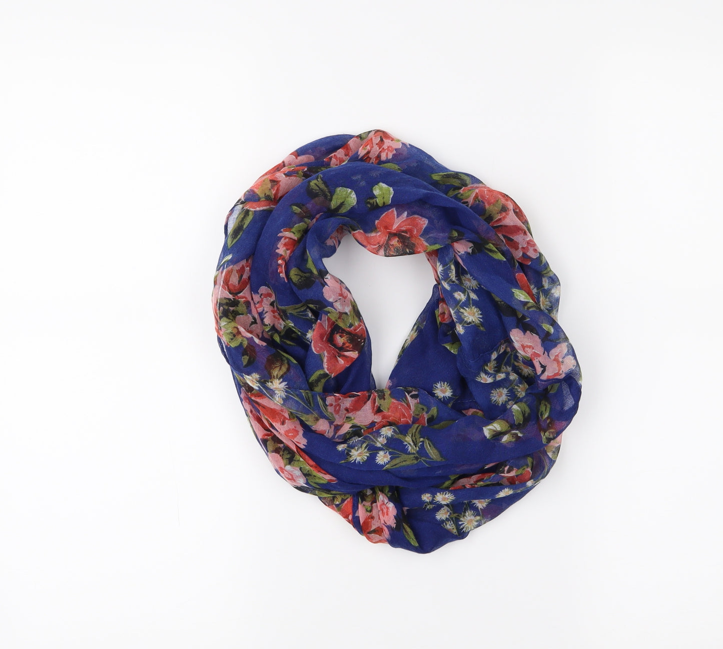 Preworn Womens Blue Floral   Scarf