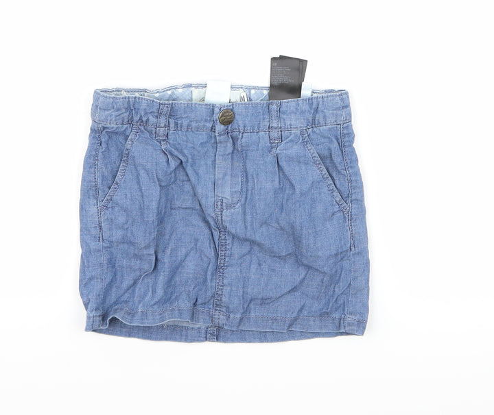 H&M Girls Blue Denim A-Line Skirt Size 6-7 Years