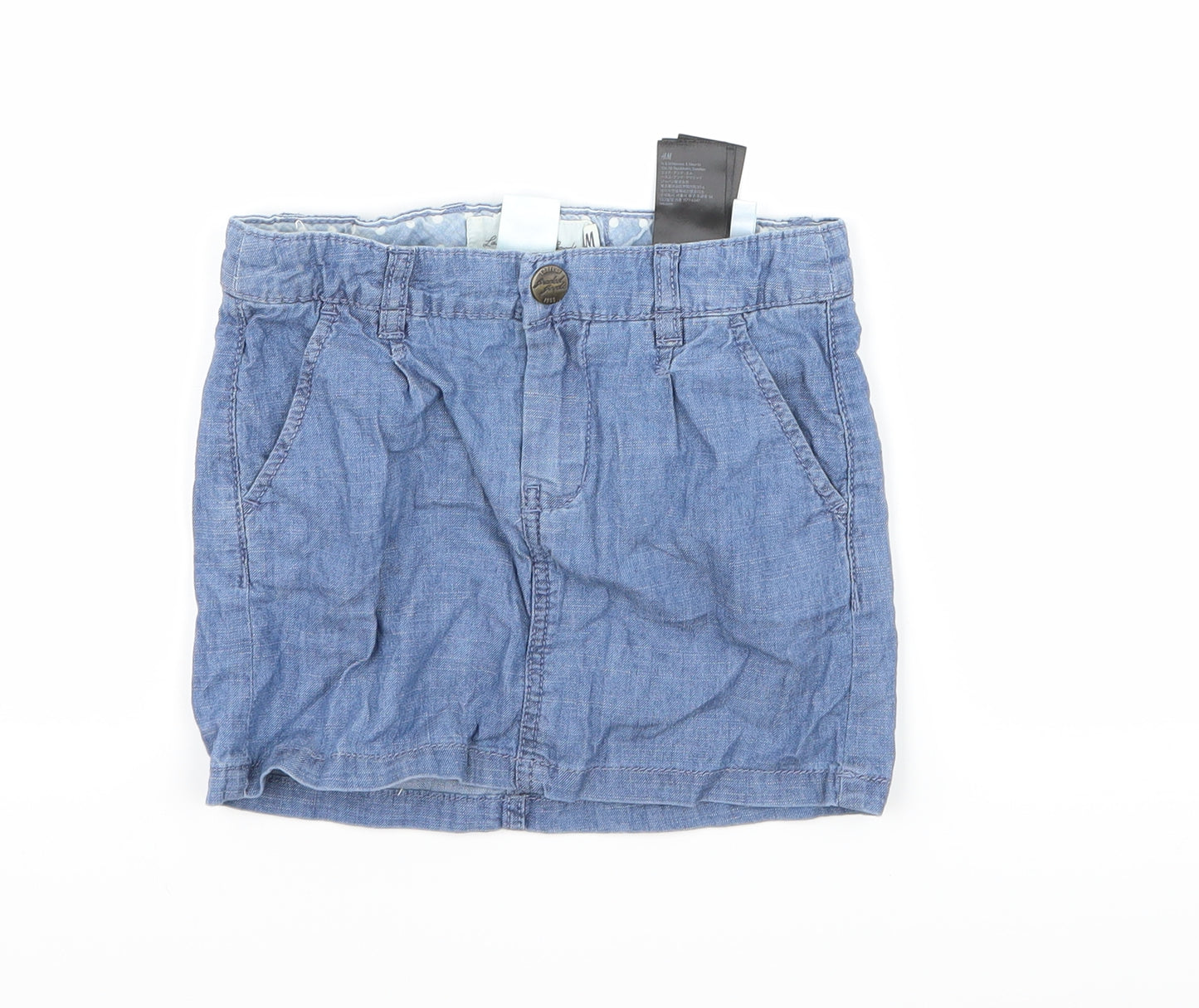 H&M Girls Blue  Denim A-Line Skirt Size 6-7 Years