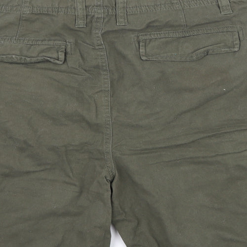 Preworn Mens Green  Denim Cargo Shorts Size 34