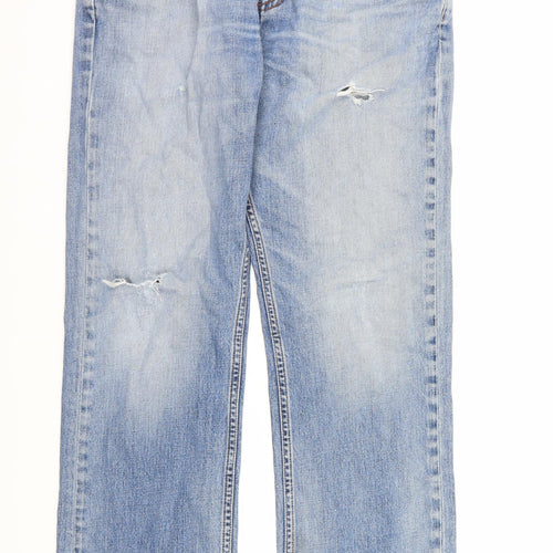Levi's Mens Blue  Denim Straight Jeans Size 32 L32 in