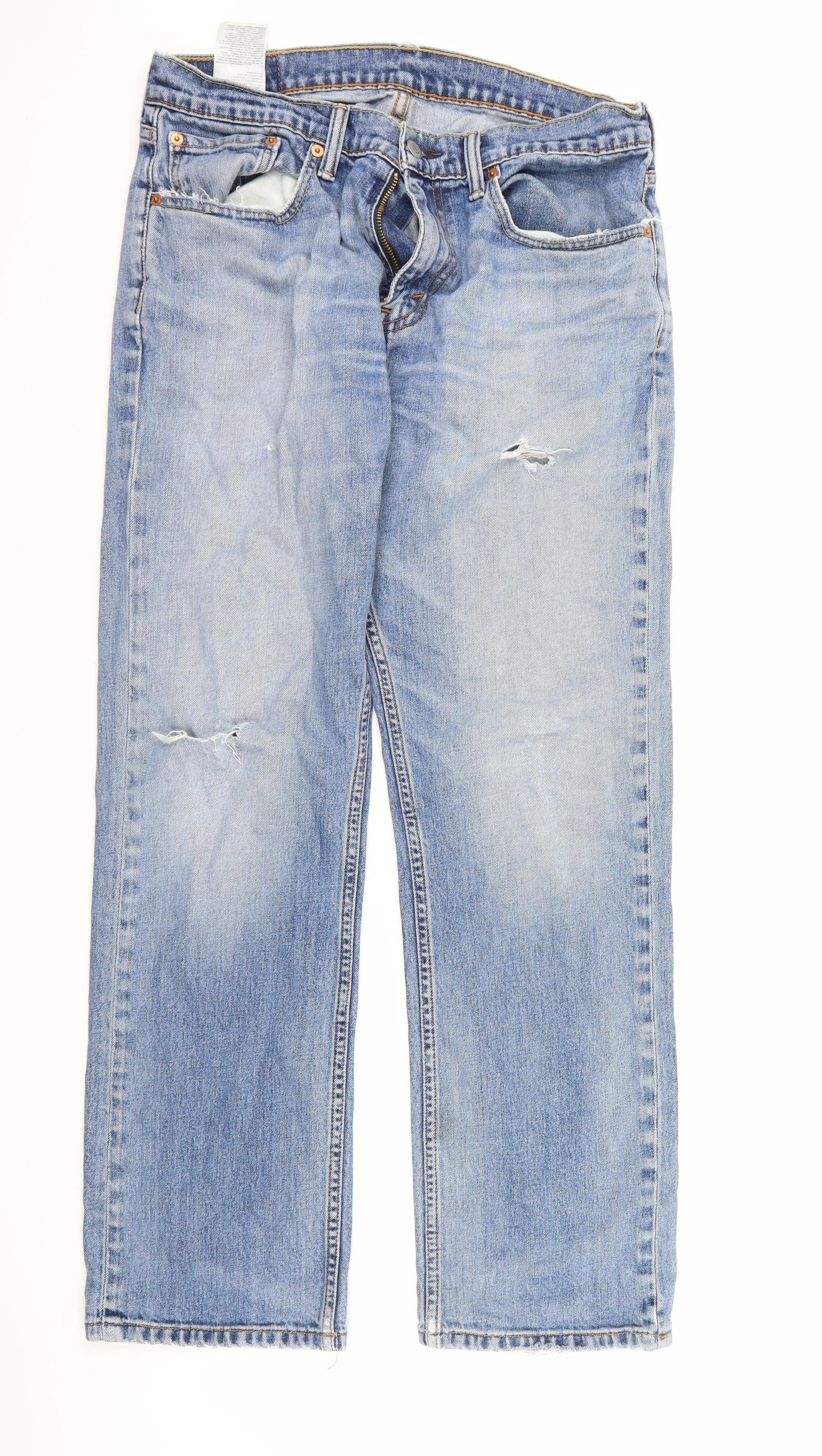 Levi's Mens Blue  Denim Straight Jeans Size 32 L32 in