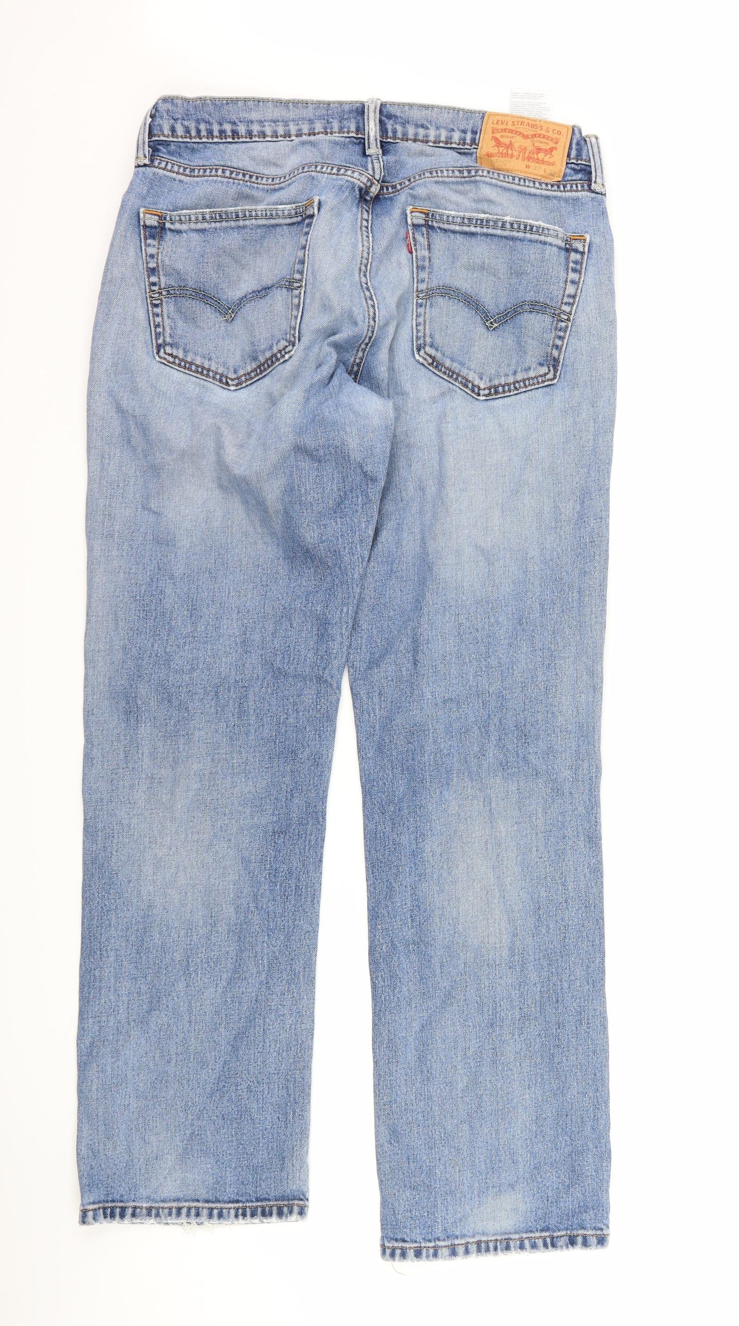 Levi's Mens Blue  Denim Straight Jeans Size 32 L32 in