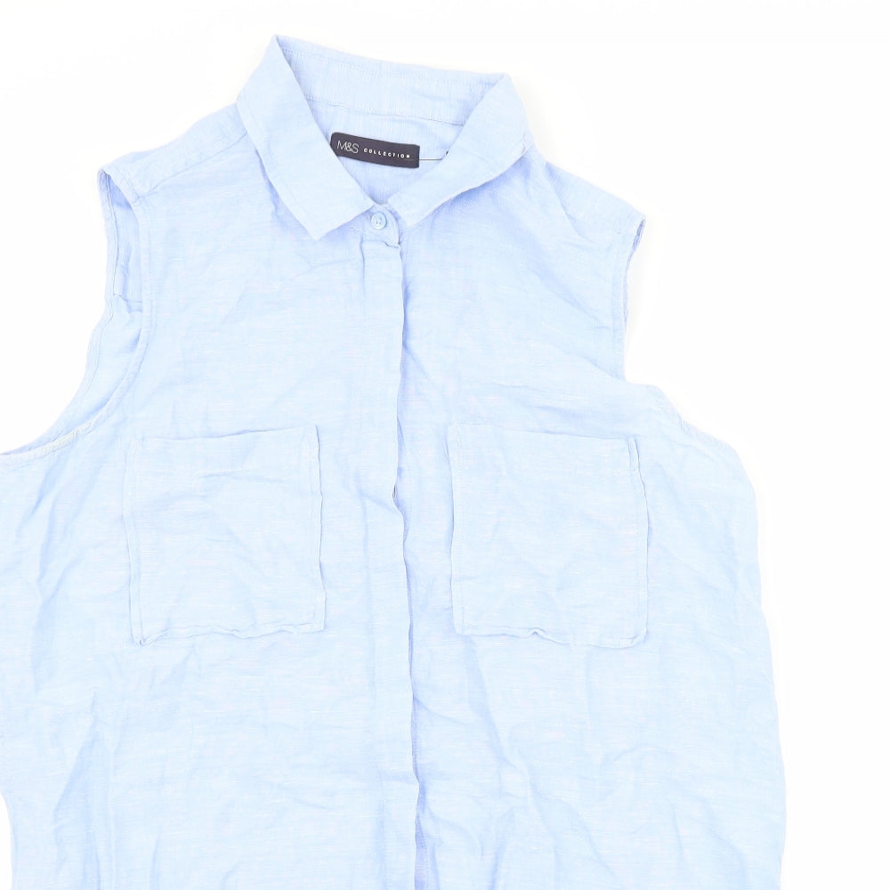 Marks and Spencer Womens Blue   Shirt Dress  Size 14