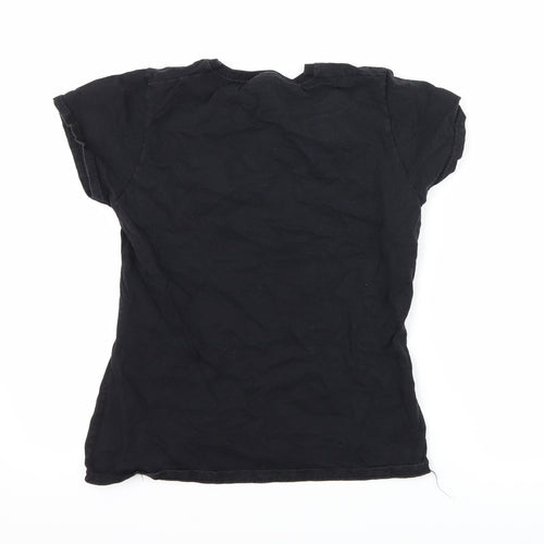 Fruit of the Loom Womens Black   Basic T-Shirt Size M  - DInosaur