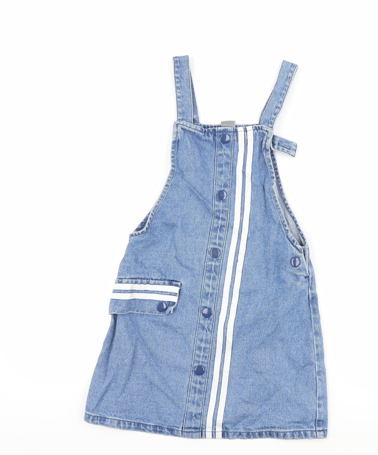 NEXT Girls Blue  Denim Pinafore/Dungaree Dress  Size 7 Years