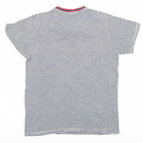 Pierre Cardin Mens Blue Striped   T-Shirt Size M