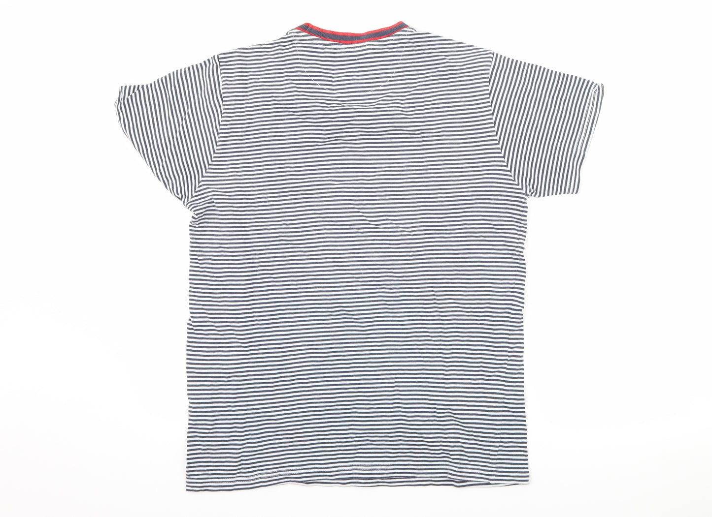 Pierre Cardin Mens Blue Striped   T-Shirt Size M