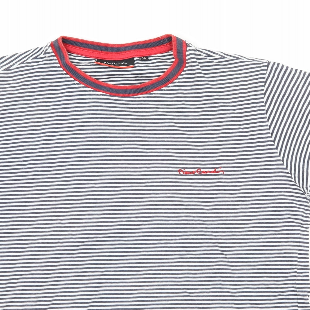 Pierre Cardin Mens Blue Striped   T-Shirt Size M