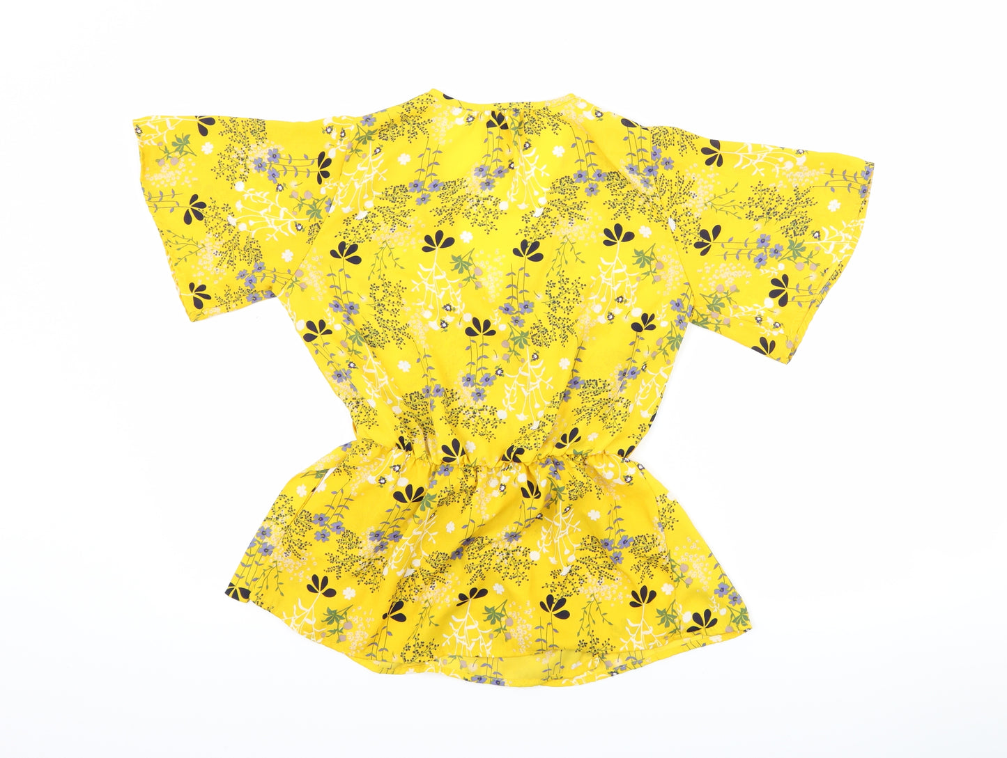 Sienna Sky Womens Yellow Floral  Basic Blouse Size XS