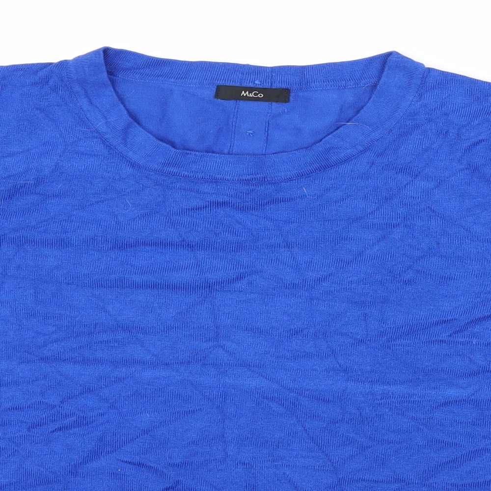 M&Co Womens Blue   Basic T-Shirt Size 16