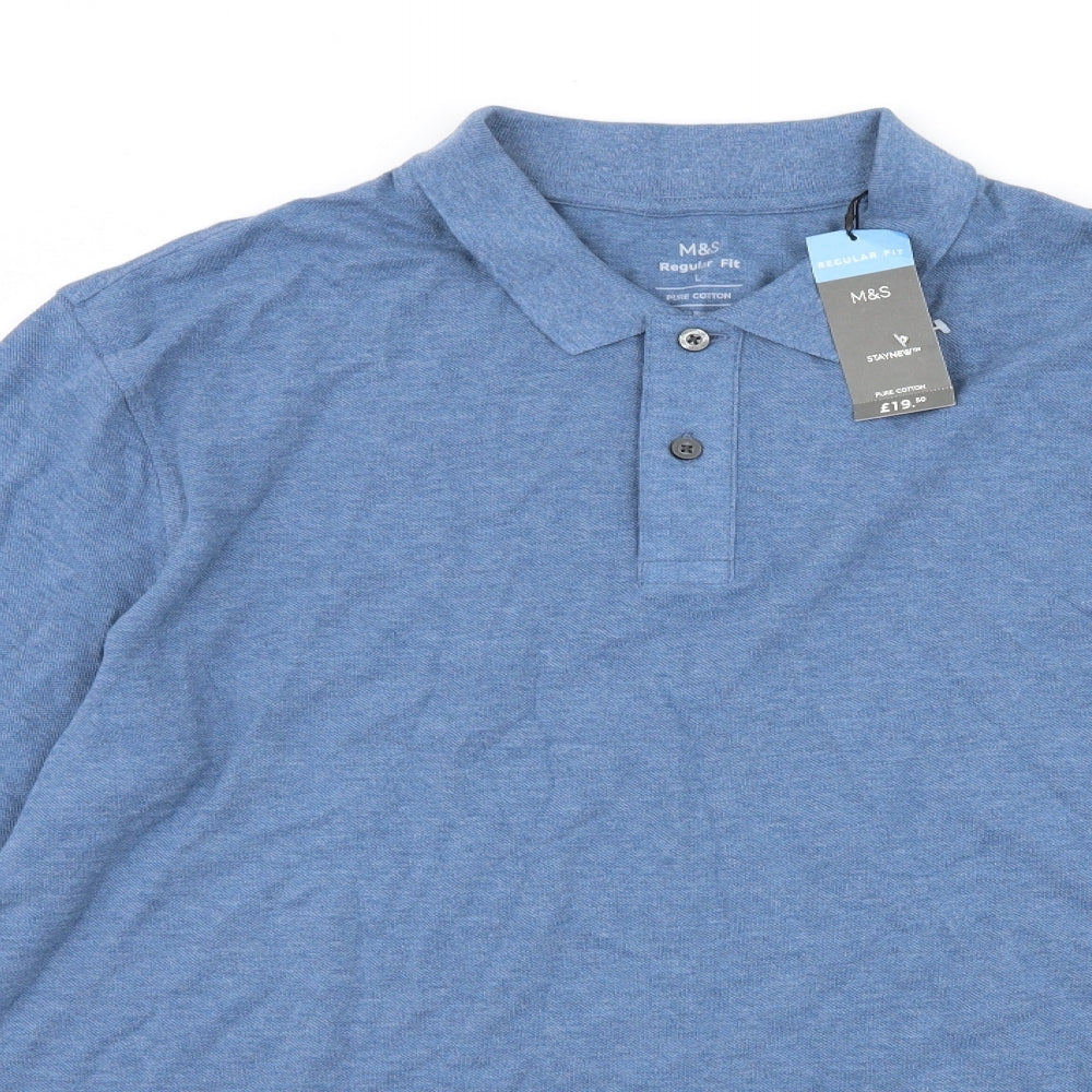 Marks and Spencer Mens Blue    Polo Size L