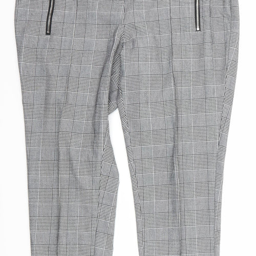 F&F Womens Grey Houndstooth  Trousers  Size 14 L28 in