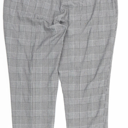 F&F Womens Grey Houndstooth  Trousers  Size 14 L28 in