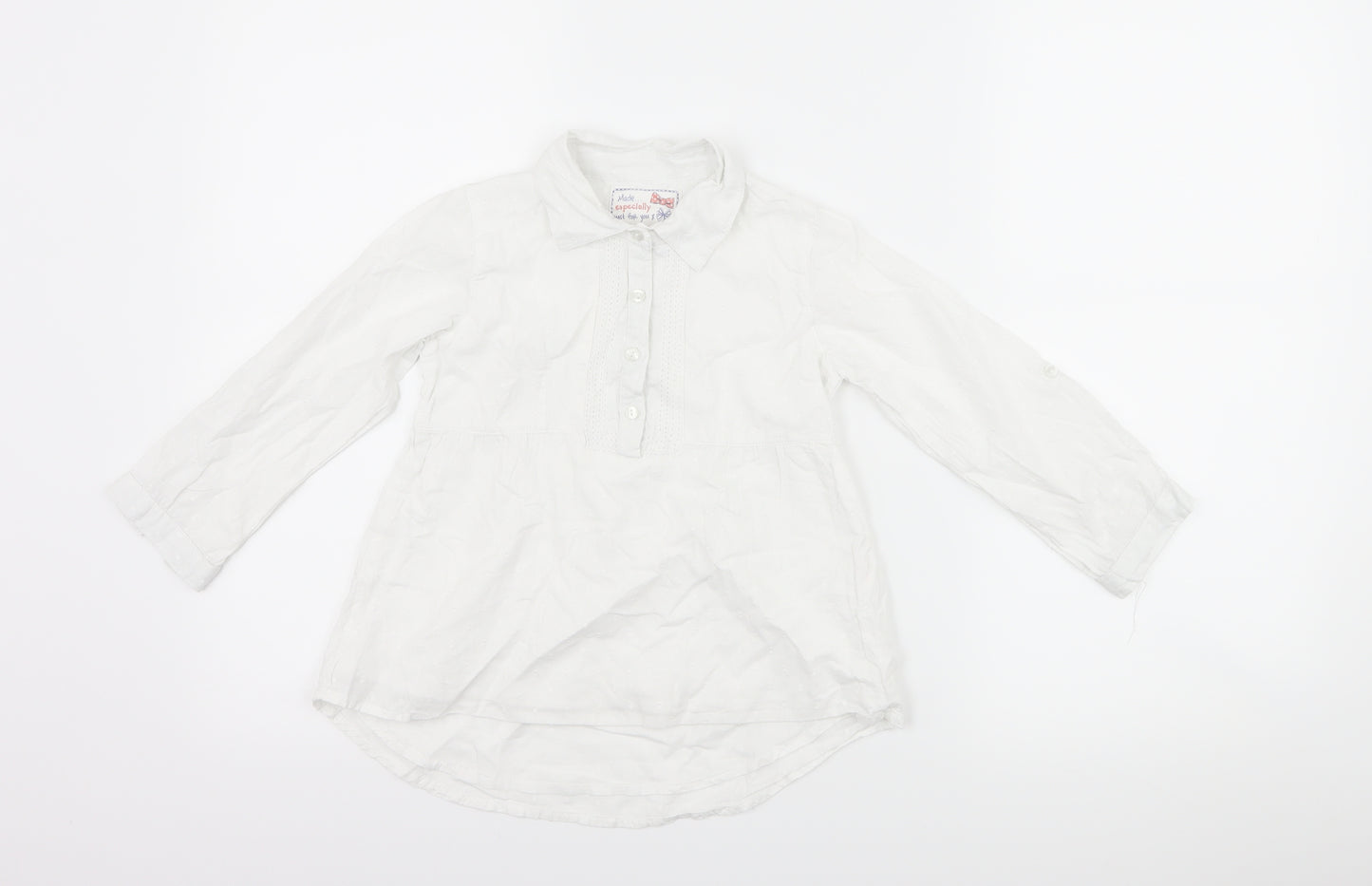 Primark Girls White   Basic Button-Up Size 6-7 Years