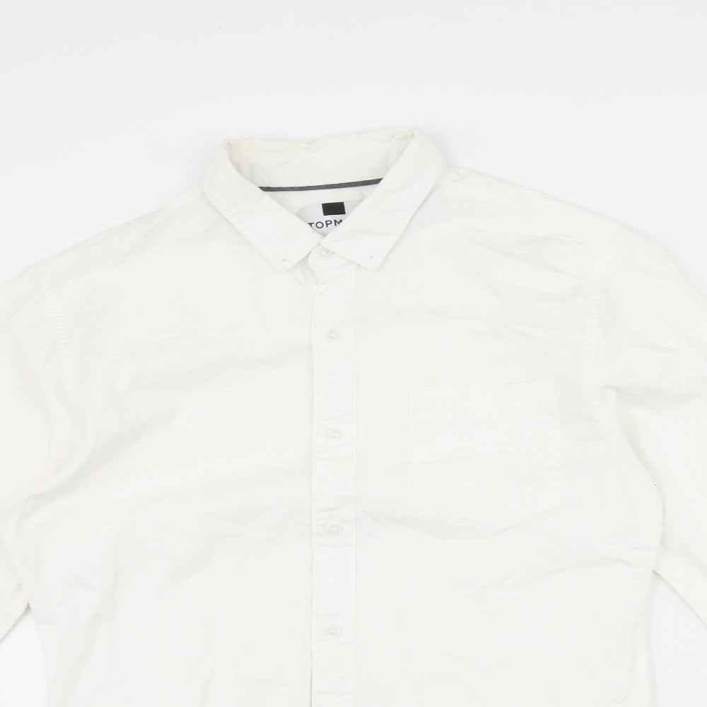 Topman Mens White    Dress Shirt Size L