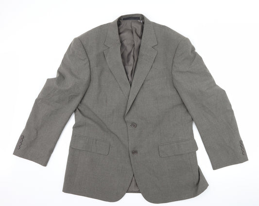 Front view of Marks & Spencer men’s grey jacket suit jacket, size 40