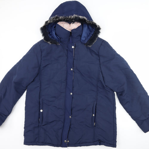 Gabriella Vicenza Womens Blue   Quilted Coat Size 16