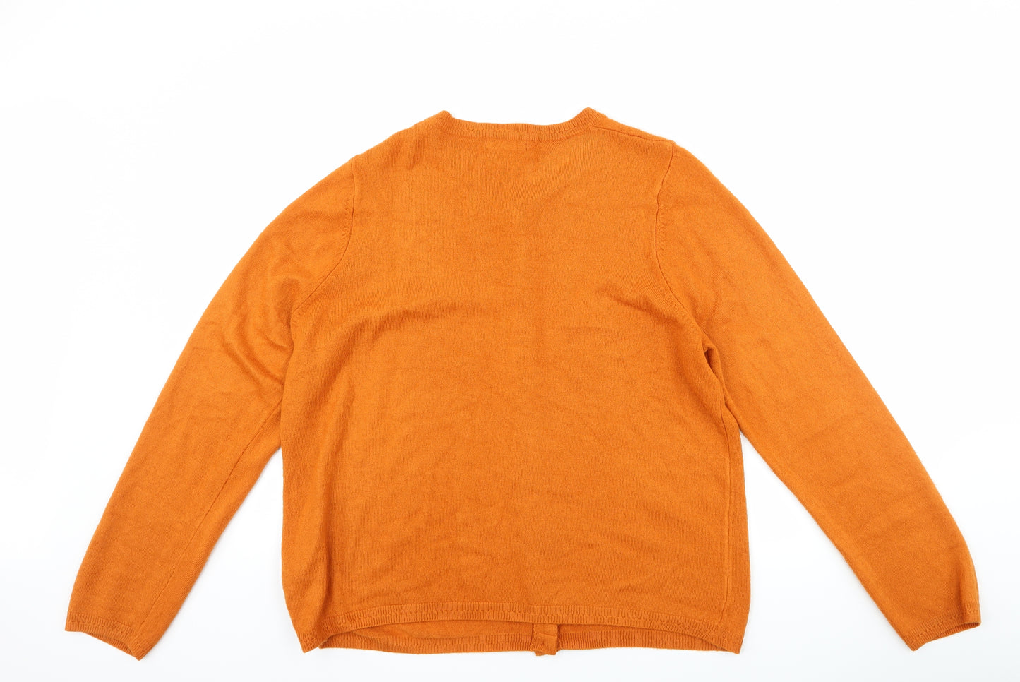 Marks and Spencer Womens Orange   Cardigan Jumper Size 18