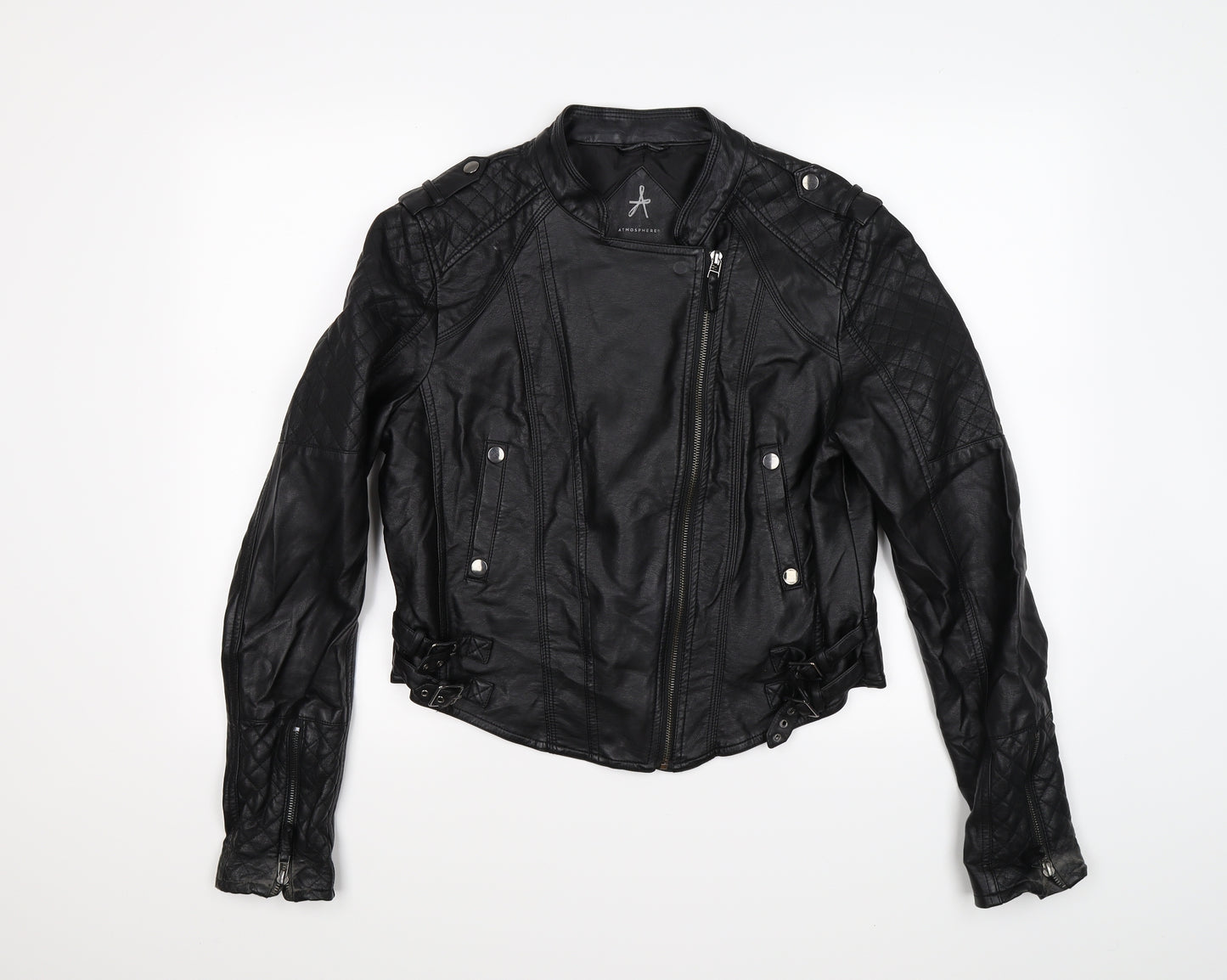 Primark Womens Black   Biker Jacket Size 16