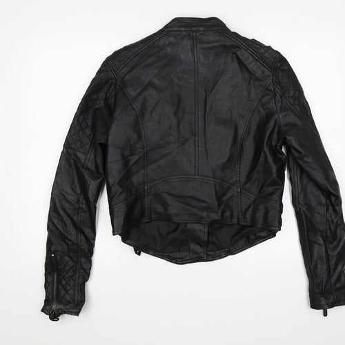 Primark Womens Black   Biker Jacket Size 16