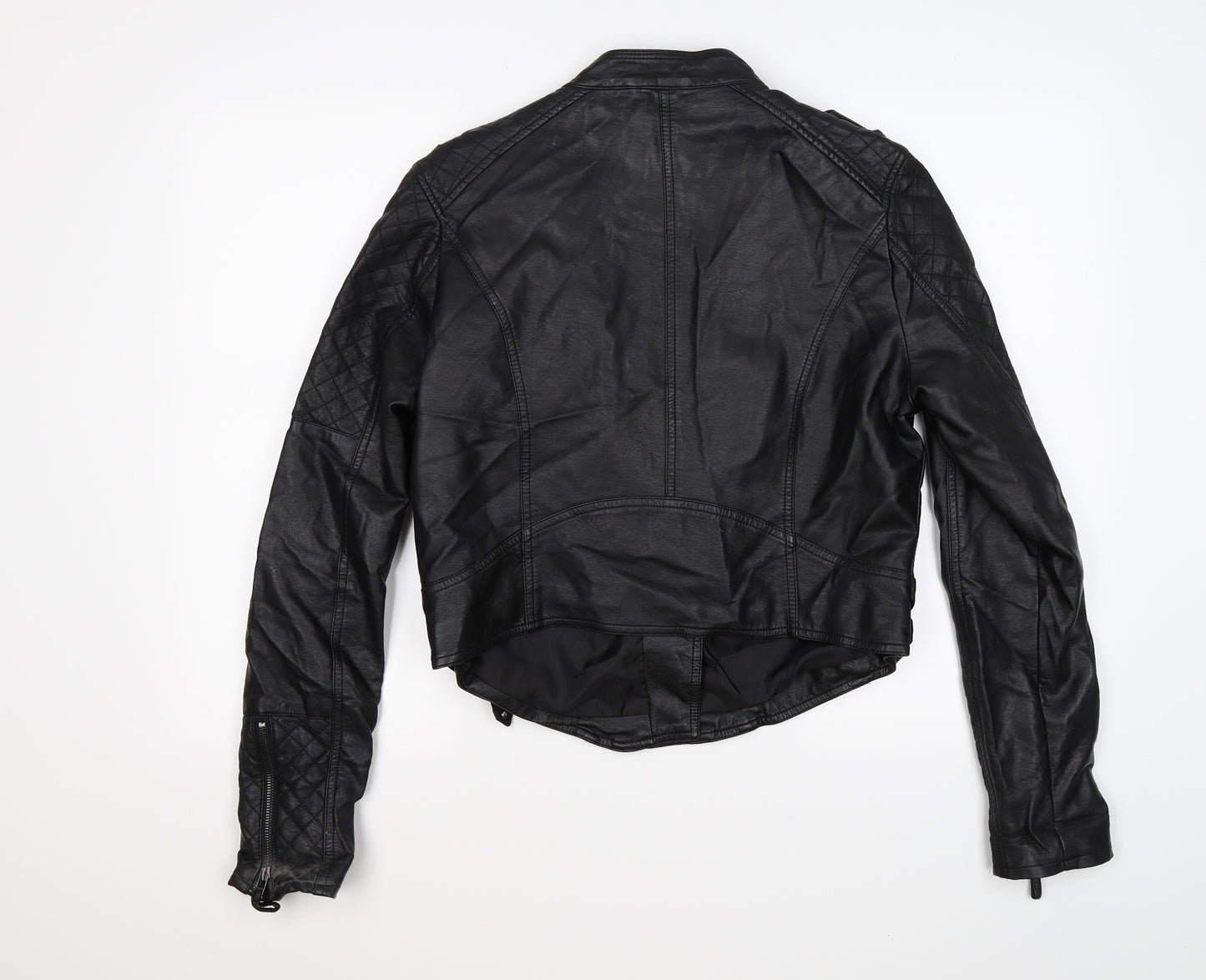 Primark Womens Black   Biker Jacket Size 16