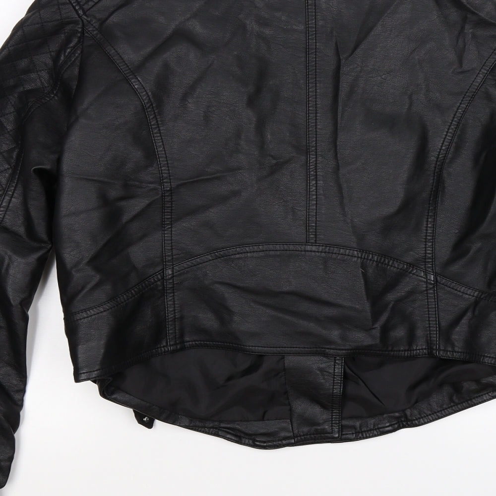 Primark Womens Black   Biker Jacket Size 16