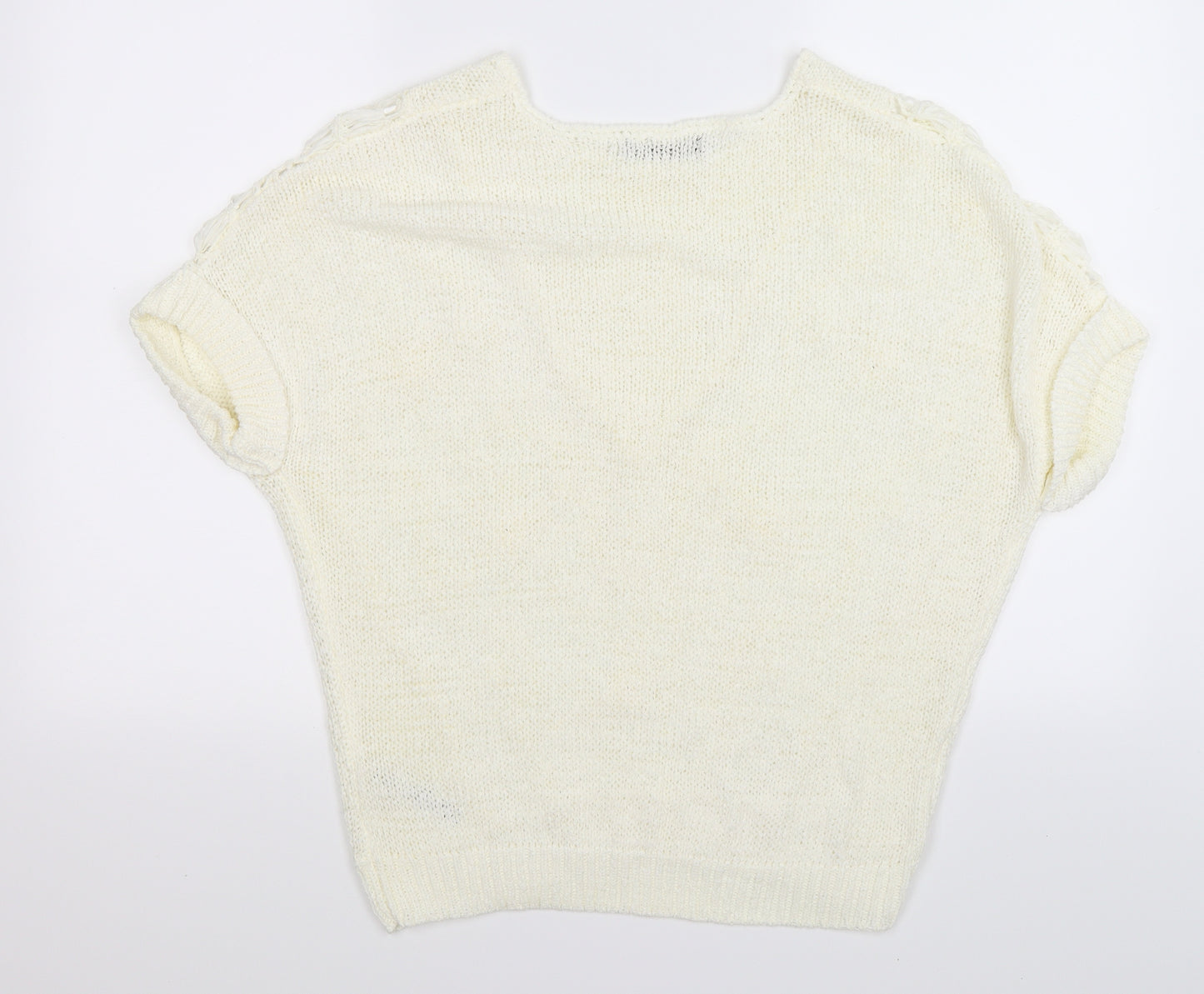 George Womens Beige Floral Knit Pullover Jumper Size M  - open front