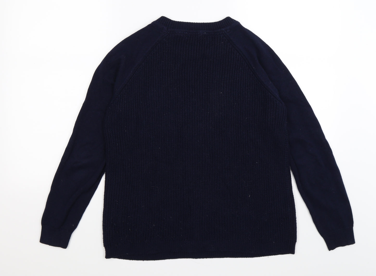 Red Herring Womens Blue Polka Dot Knit Pullover Jumper Size 14  - hearts