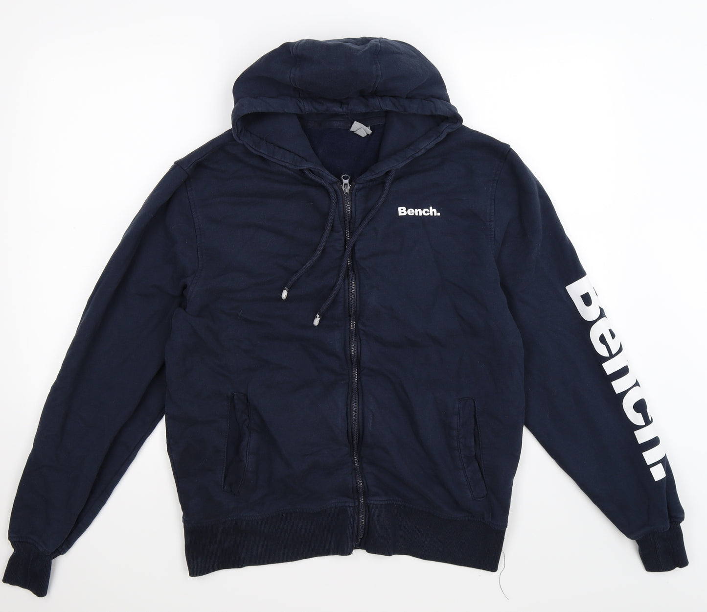 Bench Mens Blue  Jersey Full Zip Hoodie Size 2XL
