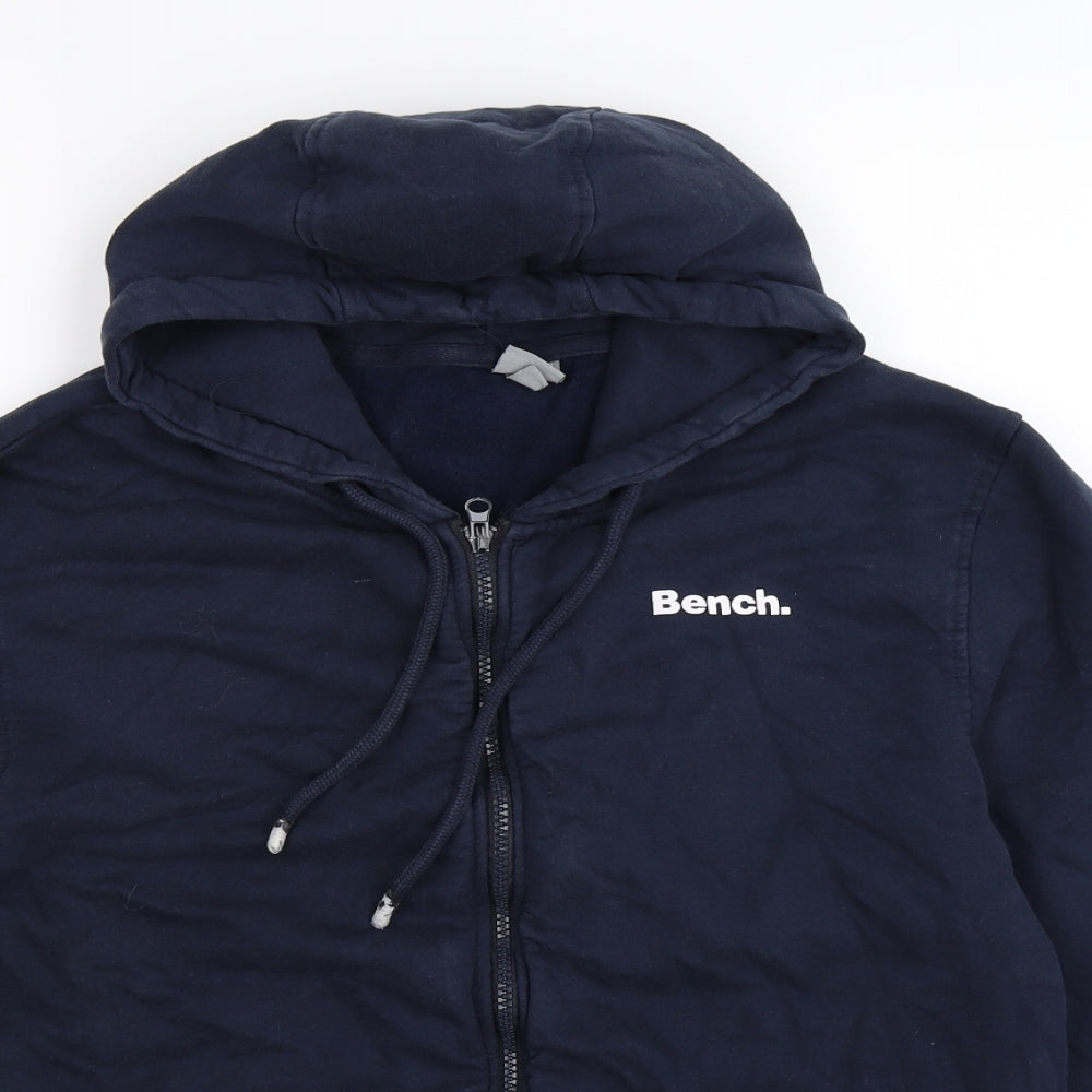 Bench Mens Blue  Jersey Full Zip Hoodie Size 2XL