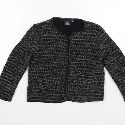 SOPHIE SCHNOOR Girls Grey Striped  Cardigan Jumper Size 9 Years