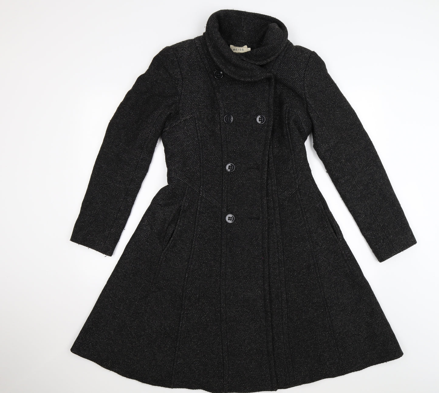Reiss Womens Grey  Knit Trench Coat Coat Size S