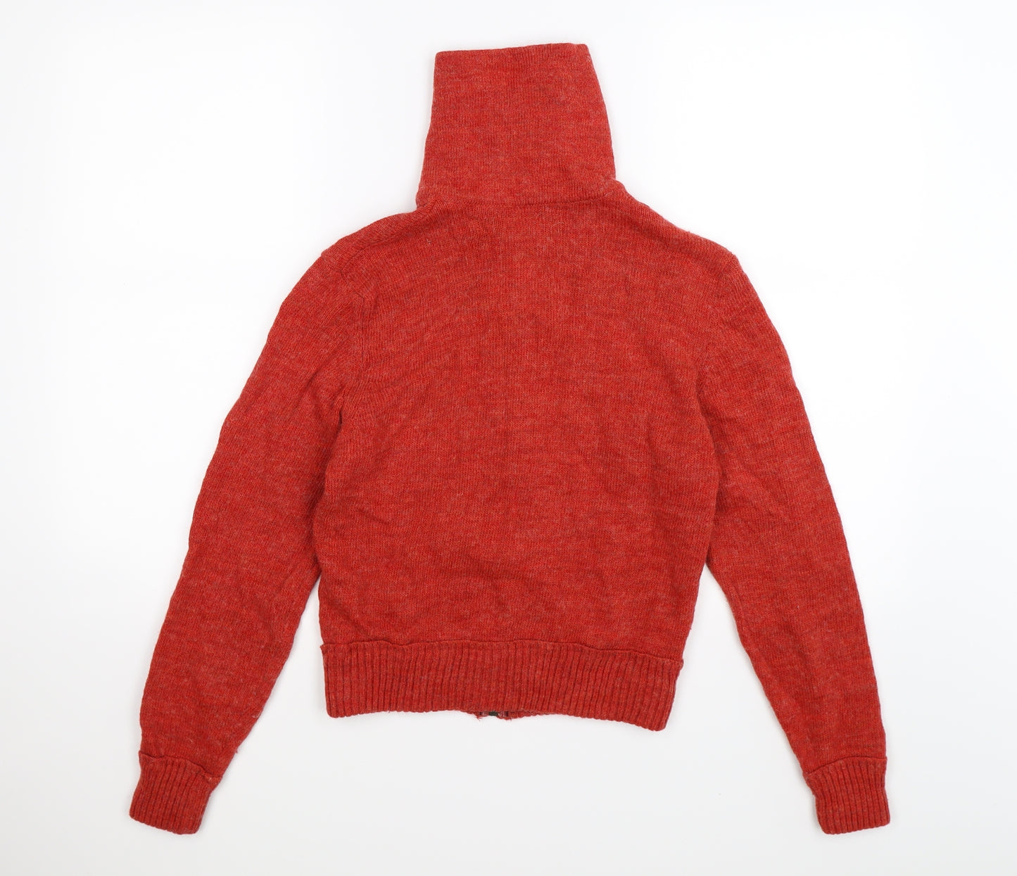 ESISTO Womens Orange  Knit Full Zip Jumper Size M