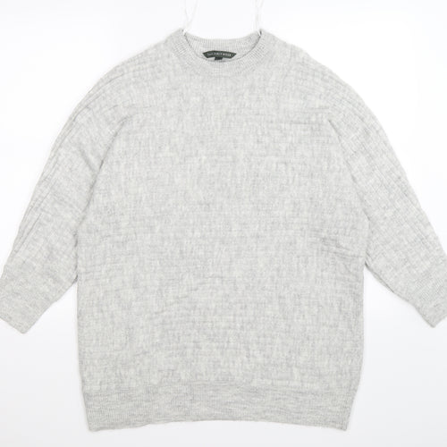 love knitwear Womens Grey Striped Knit Pullover Jumper Size 16