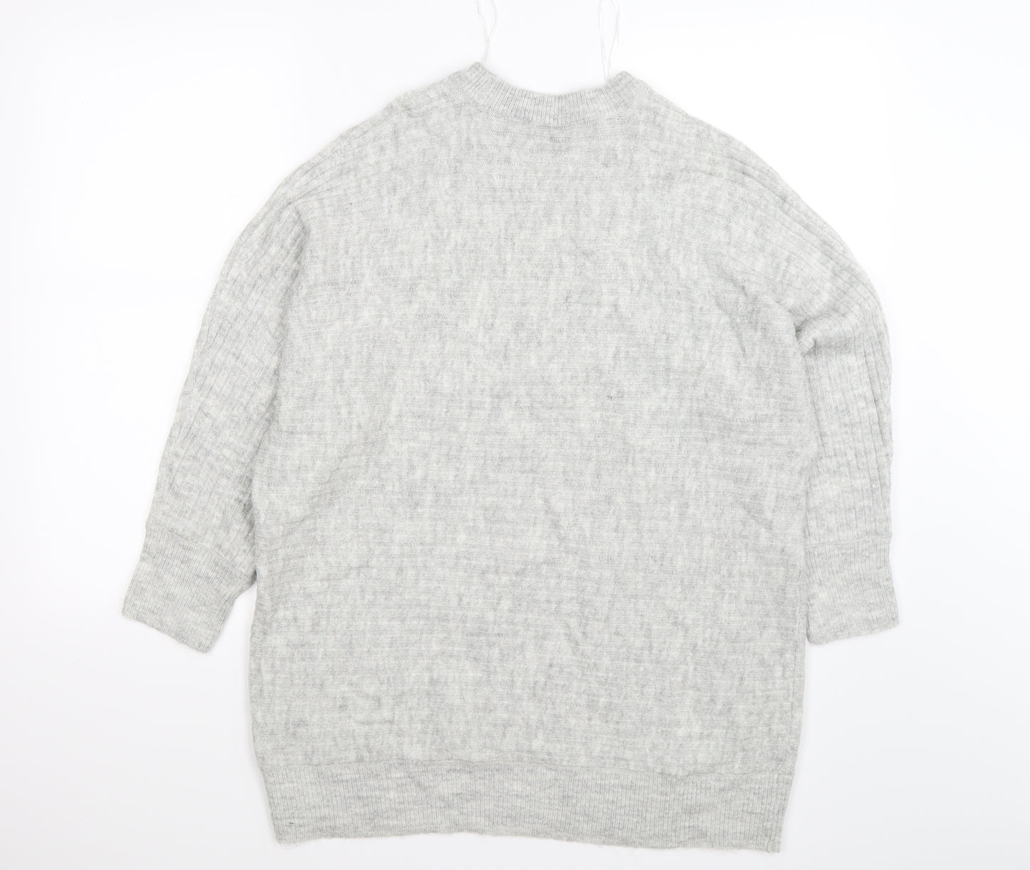 love knitwear Womens Grey Striped Knit Pullover Jumper Size 16